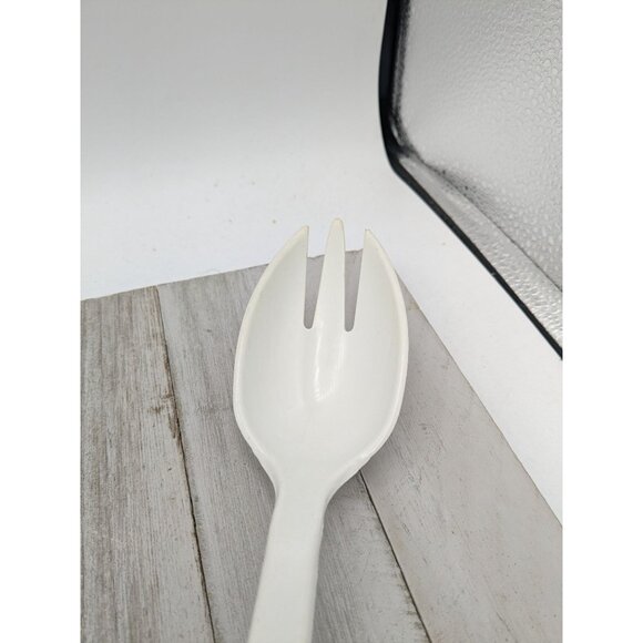 Tailor Made Products #2 White Nylon Plastic Slotted Spoon Fork Spork 11 1/2" - Picture 2 of 8